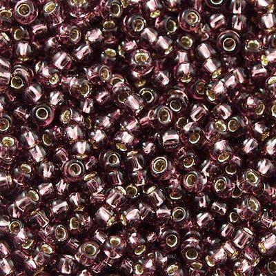 Toho Round Seed Bead 8/0 Silver Lined Medium Amethyst 5.5-inch tube (26B)