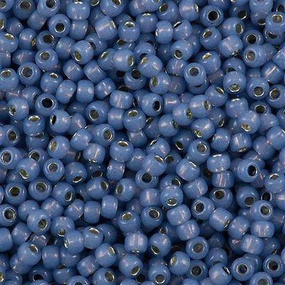 50g toho Round Seed Bead 8/0 Silver Lined Milky Montana Blue (2102)