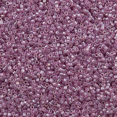 Miyuki Delica Seed Bead 11/0 Crystal Glazed Luster Raspberry Ice 2-inch Tube DB1482