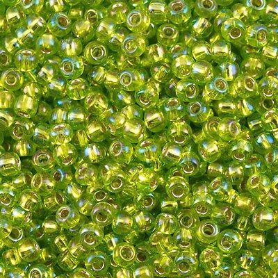 50g toho Round Seed Bead 8/0 Silver Lined Lime Green AB (2024)