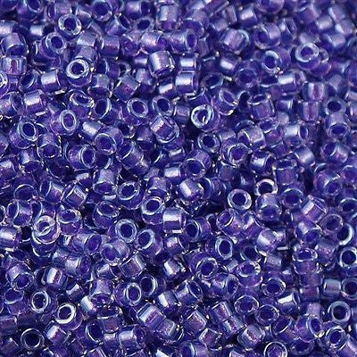 25g Miyuki Delica seed bead 11/0 Sparkling Purple Lined Crystal DB906