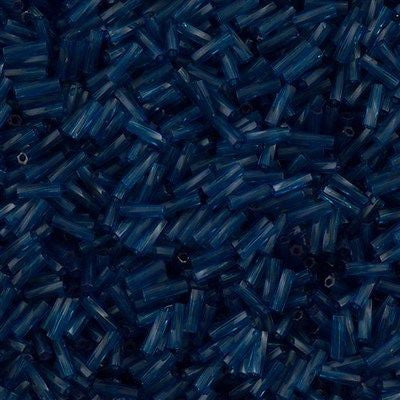 Miyuki 2x6mm Twisted Bugle Bead Transparent Dyed Montana Blue 25g (1710)