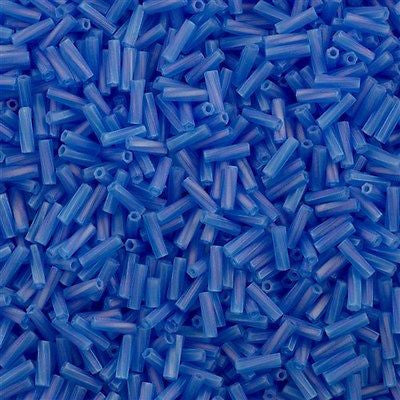 Miyuki 2x6mm Twisted Bugle Bead Transparent Matte Sapphire AB 25g (261F)