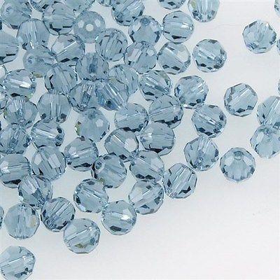 12 TRUE CRYSTAL 4mm Faceted Round Bead Indian Sapphire (217)