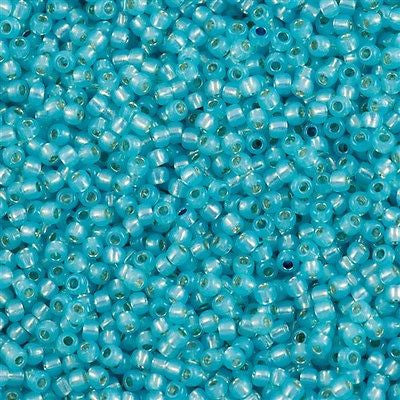 Toho Round Seed Bead 11/0 Silver Lined Milky Aqua 2.5-inch Tube (2117)