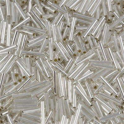 Toho 9mm Bugle Transparent Silver Lined Crystal 15g (21)