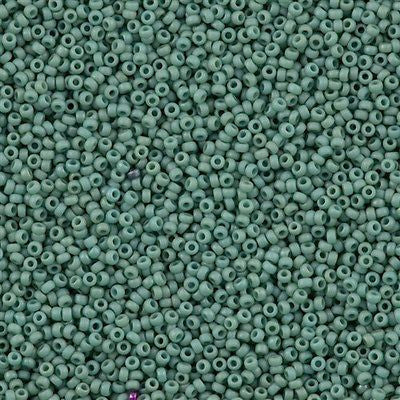 Miyuki Round Seed Bead 15/0 Opaque Matte Pale SeaFoam 2-inch Tube (2028)