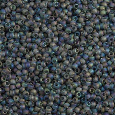 50g toho Round Seed Bead 8/0 Transparent Matte Dark Gray AB (176BF)