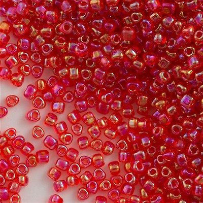 Miyuki Triangle Seed Bead 10/0 Berry Red AB 24g Tube (1158)