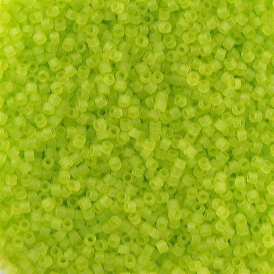 Miyuki Delica Seed Bead 11/0 Matte Transparent Peridot 2-inch Tube DB766