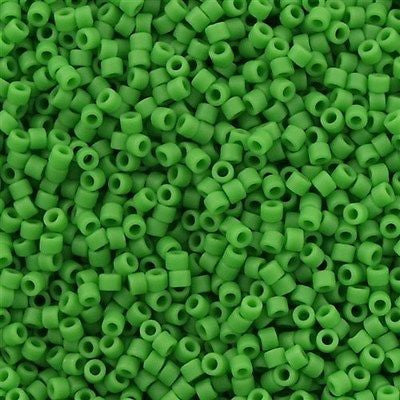 Miyuki Delica Seed Bead 11/0 Matte Opaque Pea Green 2-inch Tube DB754