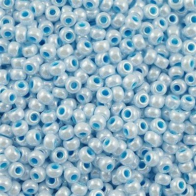 Miyuki Round Seed Bead 6/0 Aqua Lined White Pearl 20g Tube (430)