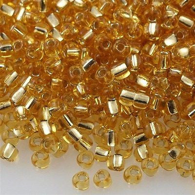 Miyuki Triangle Seed Beads 8/0 Silver Lined Gold 23g Tube (1102)