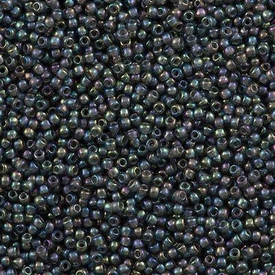 Toho Round Seed Bead 11/0 Grey Lined Aqua AB 2.5-inch Tube (1820)