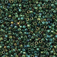 Miyuki Delica Seed Bead 11/0 Transparent Emerald Gold Luster AB 2-inch Tube DB125