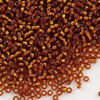 Miyuki Round Seed Bead 15/0 Silver Lined Light Topaz 2-inch Tube (5L)