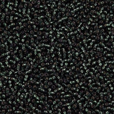 Miyuki Round Seed Bead 15/0 Dyed Silver Lined Dark Olive 2-inch Tube (1423)