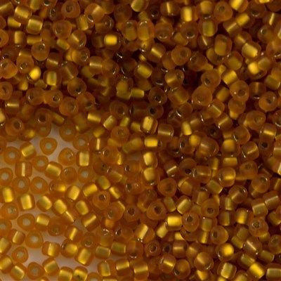 Miyuki Triangle Seed Bead 10/0 Matte Silver Lined Topaz 10g (2422F)