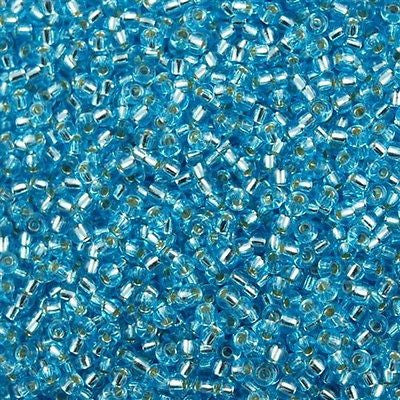 Miyuki Round Seed Bead 8/0 Silver Lined Blue Topaz 22g Tube (18)