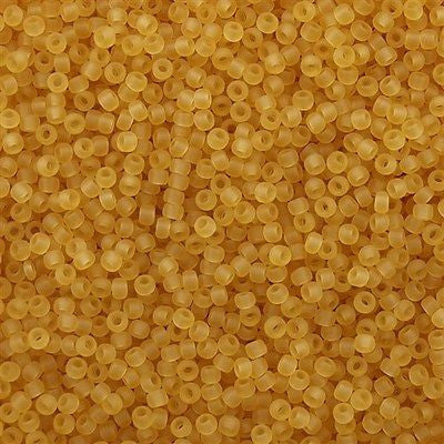 Toho Round Seed Bead 8/0 Transparent Matte Amber 2.5-inch tube (2F)