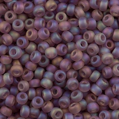 Miyuki Round Seed Bead 6/0 Transparent Matte Amethyst AB 20g Tube (142FR)