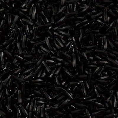 Miyuki 2x6mm Twisted Bugle Opaque Black 15g (401)