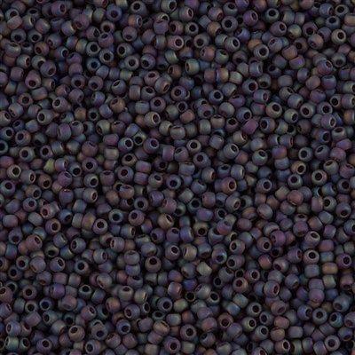 50g Toho Round Seed Bead 11/0 Transparent Matte Dark Amethyst AB (166CF)