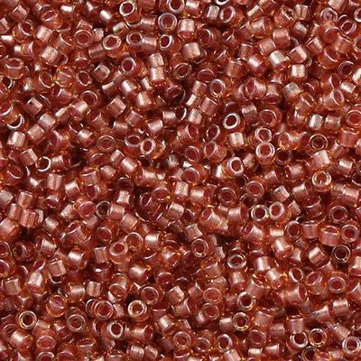 Miyuki Delica Seed Bead 11/0 Inside Dyed Color Topaz Rose 2-inch Tube DB913