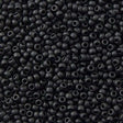 Toho Round Seed Bead 8/0 Opaque Matte Black 2.5-inch tube (49F)