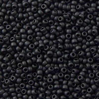 50g toho Round Seed Bead 8/0 Opaque Matte Black (49F)