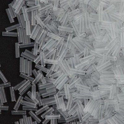 Miyuki 6mm Bugle Bead Transparent Crystal 5-inch Tube (131)