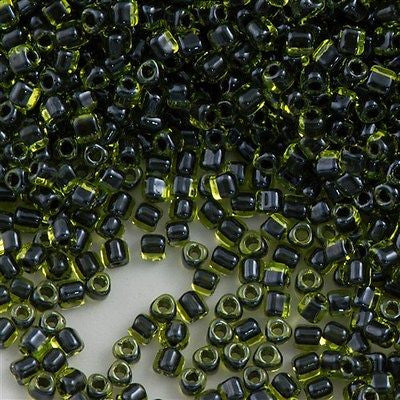 Miyuki Triangle Seed Bead 10/0 Peridot Inside Color Lined Black 24g Tube (1816)