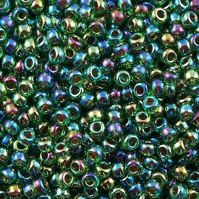 Miyuki Round Seed Bead 11/0 Fuchsia Lined Emerald 22g Tube (344)