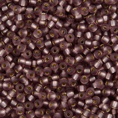 Miyuki Round Seed Bead 8/0 Matte Silver Lined Amethyst 22g Tube (12F)