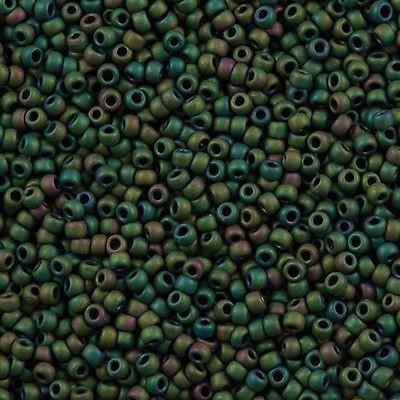 50g toho Round Seed Bead 8/0 Matte Green Iris (707)