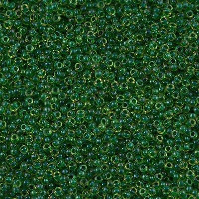 Miyuki Round Seed Bead 15/0 Emerald Lined Yellow 2-inch Tube (331)