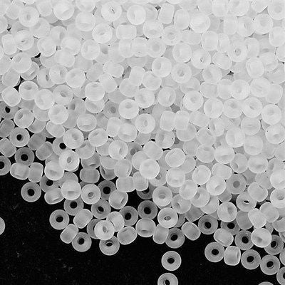 Miyuki Round Seed Bead 11/0 Matte Transparent Crystal 22g Tube (131F)