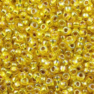 Miyuki Round Seed Bead 6/0 Silver Lined Yellow AB 20g Tube (1006)