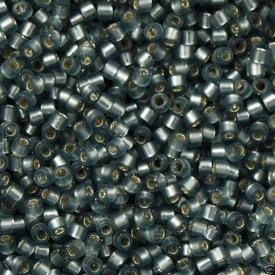 25g Miyuki Delica seed bead 11/0 Semi Matte Silver Lined Dyed Grey DB697