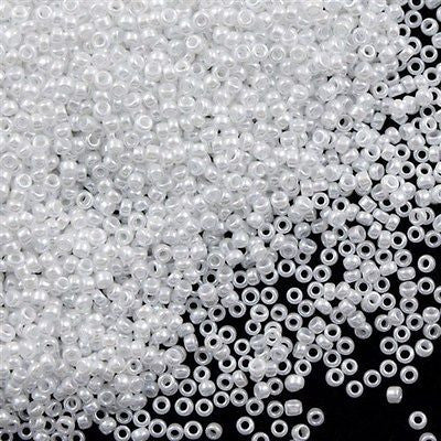 Miyuki Round Seed Bead 15/0 Opaque White Luster 2-inch Tube (420)