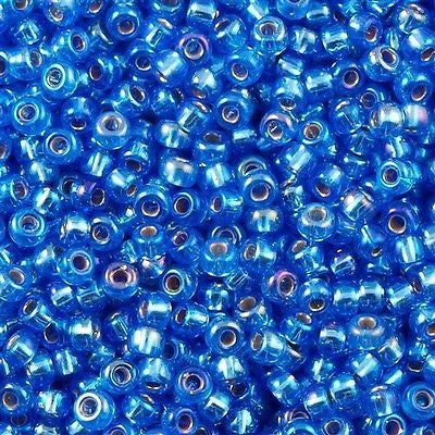 Miyuki Round Seed Bead 6/0 Silver Lined Sapphire AB 20g Tube (1019)