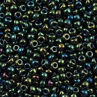 Miyuki Round Seed Bead 6/0 Metallic Green 20g Tube (453)