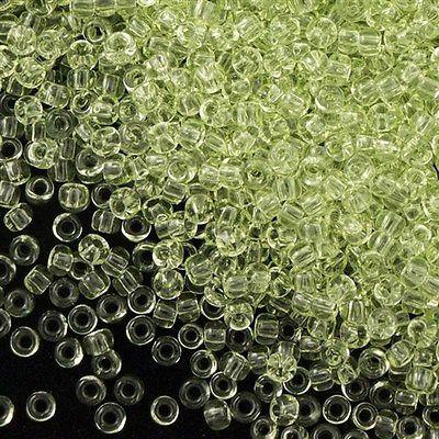 50g Toho Round Seed Beads 6/0 Transparent Soft Lime (15)