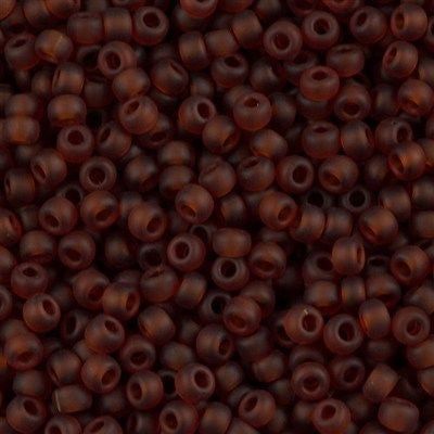 Miyuki Round Seed Bead 6/0 Transparent Matte Dark Amber 20g Tube (134F)