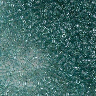 25g Miyuki Delica Seed Bead 11/0 Transparent Aqua Light Green Glazed Luster DB112