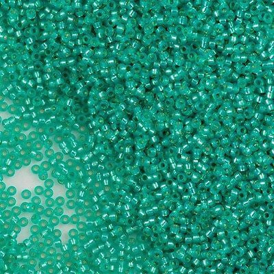 Miyuki Round Seed Bead 15/0 Ceylon Silver Lined Dyed Bright Aqua 2-inch Tube (572)