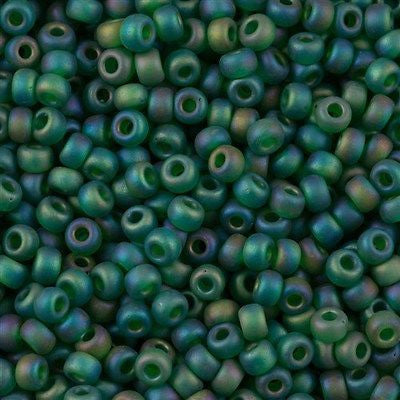 Miyuki Round Seed Bead 6/0 Transparent Matte Green AB 20g Tube (146FR)