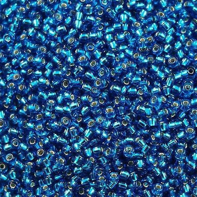 Miyuki Round Seed Bead 8/0 Silver Lined Capri Blue 22g Tube (25)