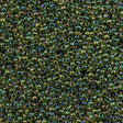 Toho Round Seed Bead 11/0 Jonquil Lined Forest Green AB 2.5-inch Tube (1829)