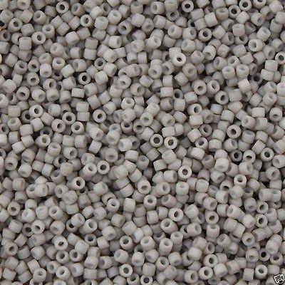 25g Miyuki Delica Seed Bead 11/0 Matte Opaque Turtle Dove Grey DB1518